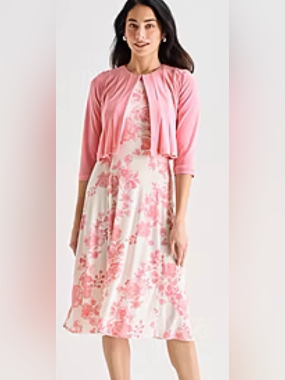 Danny & Nicole Women’s 2 Pc Dress Jacket Knee Length Summer Dress Large NWT